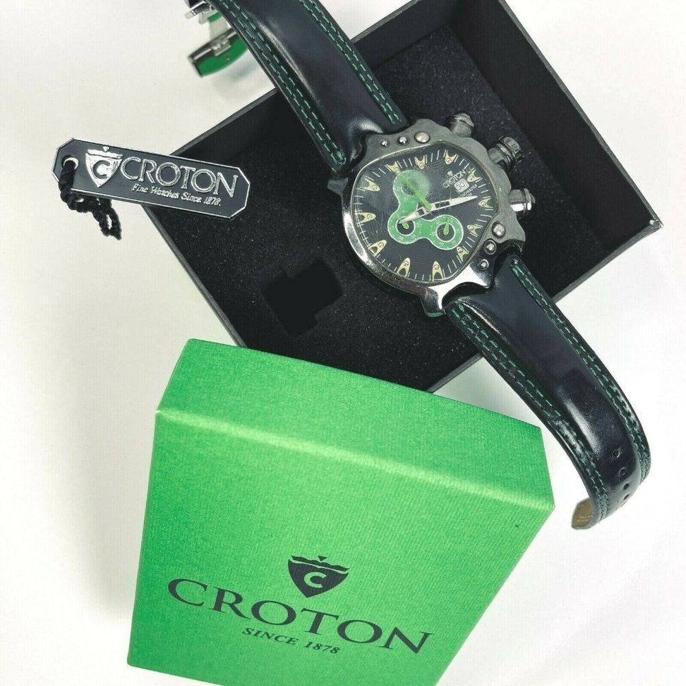 Croton Chronomaster Octopus II Date Watch Leather